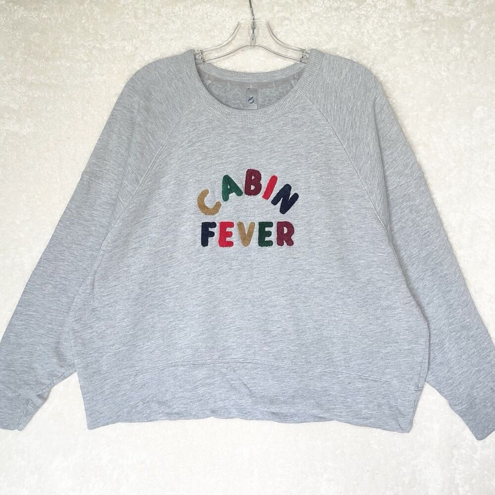 Lou Grey Sweatshirt Pullover Womens Size L Cabin Fever Gray Top Long Sleeves